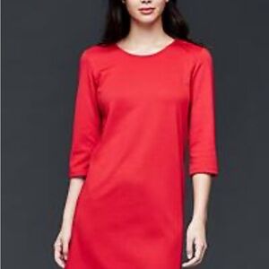 GAP 3/4 Sleeve Red Short Dress Size Small